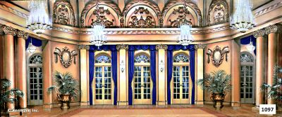 Elegant Ballroom Blue Drapes